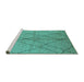 Sideview of Machine Washable Solid Turquoise Modern Area Rugs, wshurb1225turq