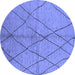 Round Solid Blue Modern Rug, urb1225blu