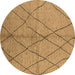 Round Solid Brown Modern Rug, urb1225brn