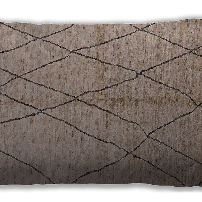 Mid-Century Modern Urban Dark Almond Brown Lumbar Throw Pillow, 13 inch by 19 inch, lburb1225