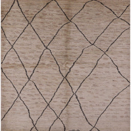 Square Machine Washable Industrial Modern Dark Almond Brown Rug, wshurb1225