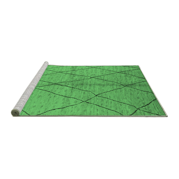 Sideview of Machine Washable Solid Emerald Green Modern Area Rugs, wshurb1225emgrn