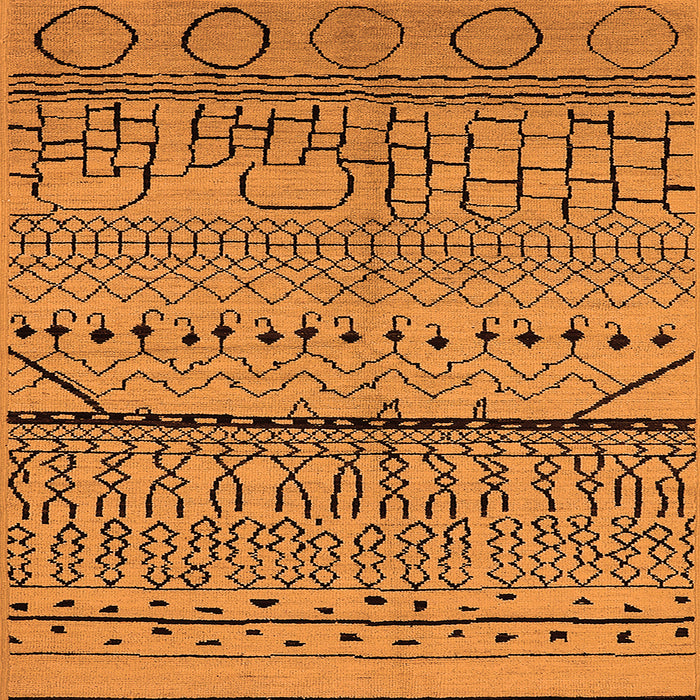 Square Machine Washable Solid Orange Modern Area Rugs, wshurb1226org