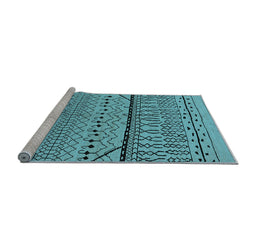 Sideview of Machine Washable Solid Light Blue Modern Rug, wshurb1226lblu