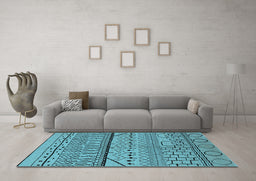 Machine Washable Solid Light Blue Modern Rug in a Living Room, wshurb1226lblu