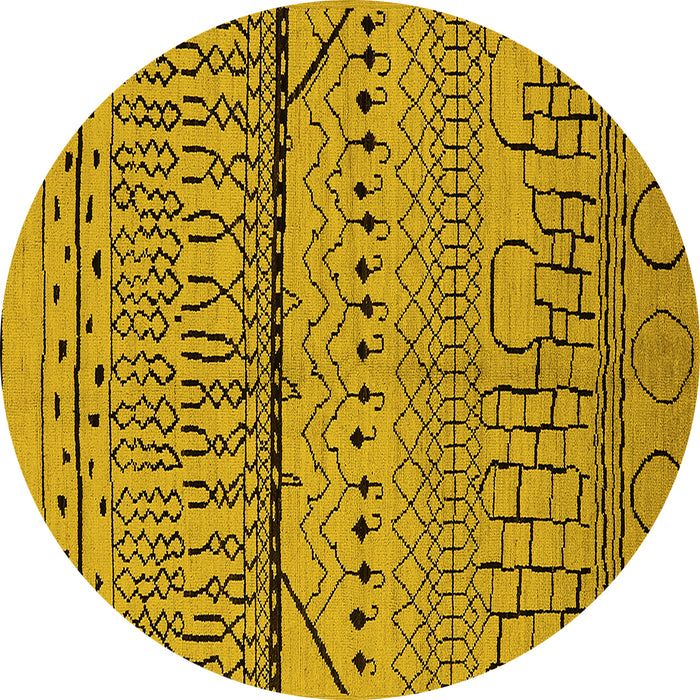 Round Solid Yellow Modern Rug, urb1226yw