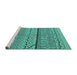 Sideview of Machine Washable Solid Turquoise Modern Area Rugs, wshurb1226turq