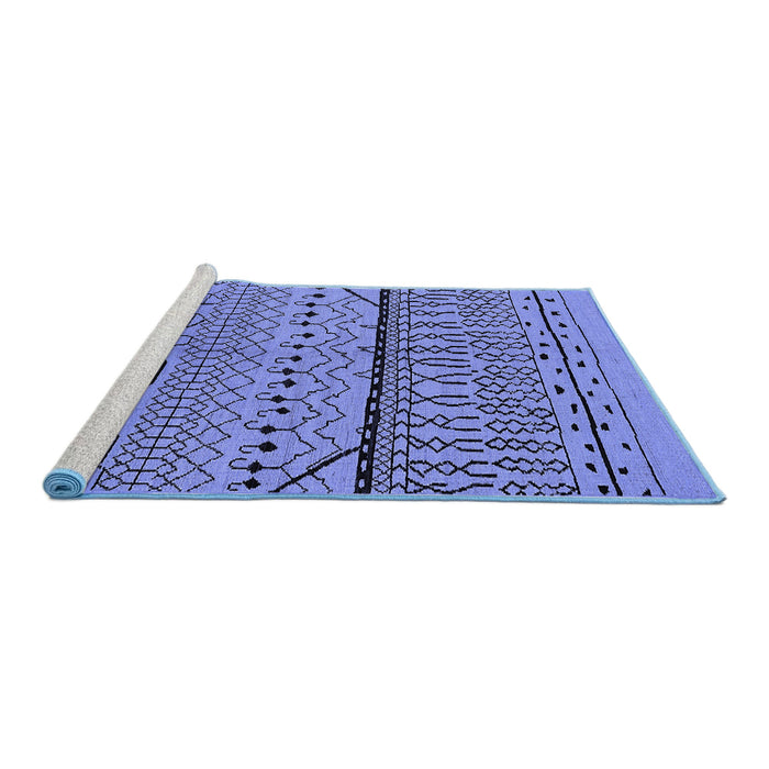 Sideview of Machine Washable Solid Blue Modern Rug, wshurb1226blu