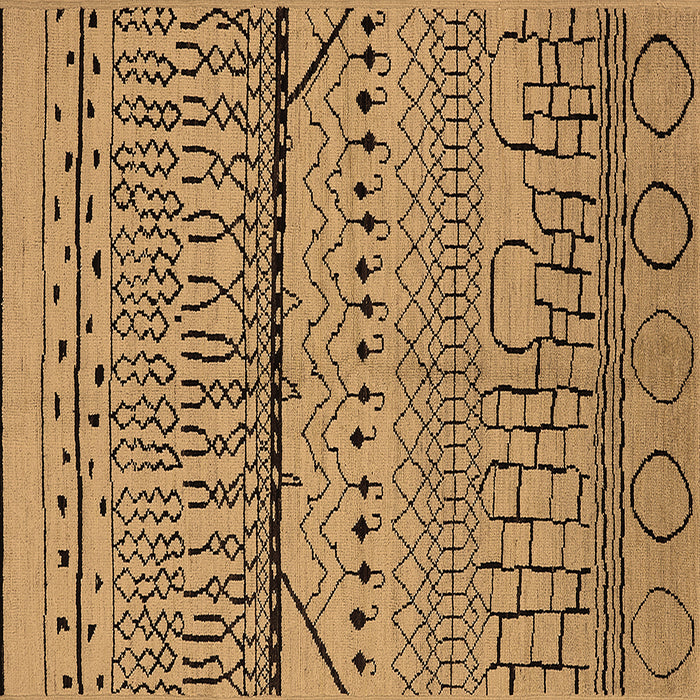 Square Solid Brown Modern Rug, urb1226brn