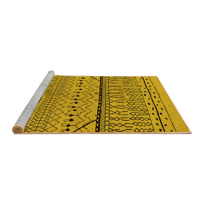 Sideview of Machine Washable Solid Yellow Modern Rug, wshurb1226yw