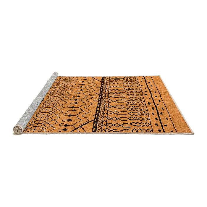 Sideview of Machine Washable Solid Orange Modern Area Rugs, wshurb1226org