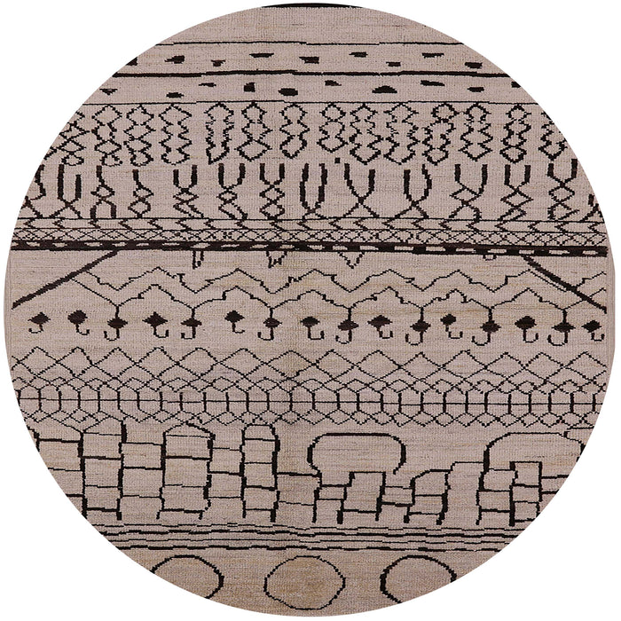 Round Machine Washable Industrial Modern Brown Rug, wshurb1226