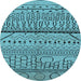 Round Solid Light Blue Modern Rug, urb1226lblu