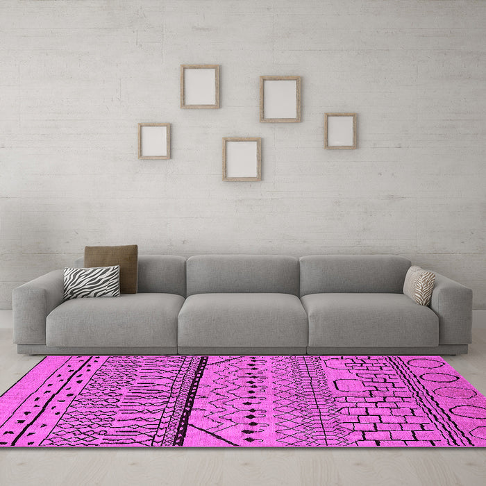 Machine Washable Solid Pink Modern Rug in a Living Room, wshurb1226pnk