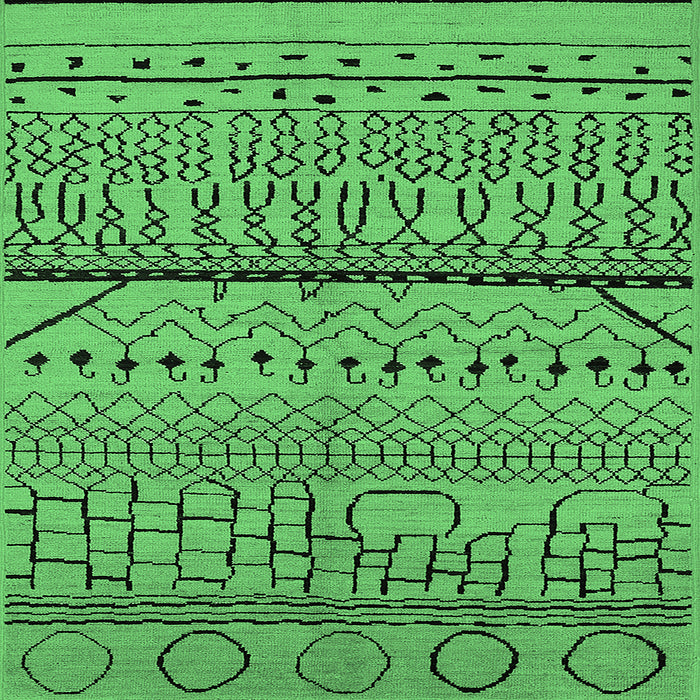 Square Solid Emerald Green Modern Rug, urb1226emgrn