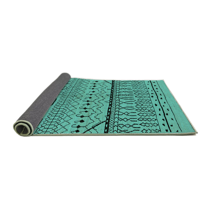 Sideview of Solid Turquoise Modern Rug, urb1226turq