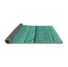 Sideview of Solid Turquoise Modern Rug, urb1226turq