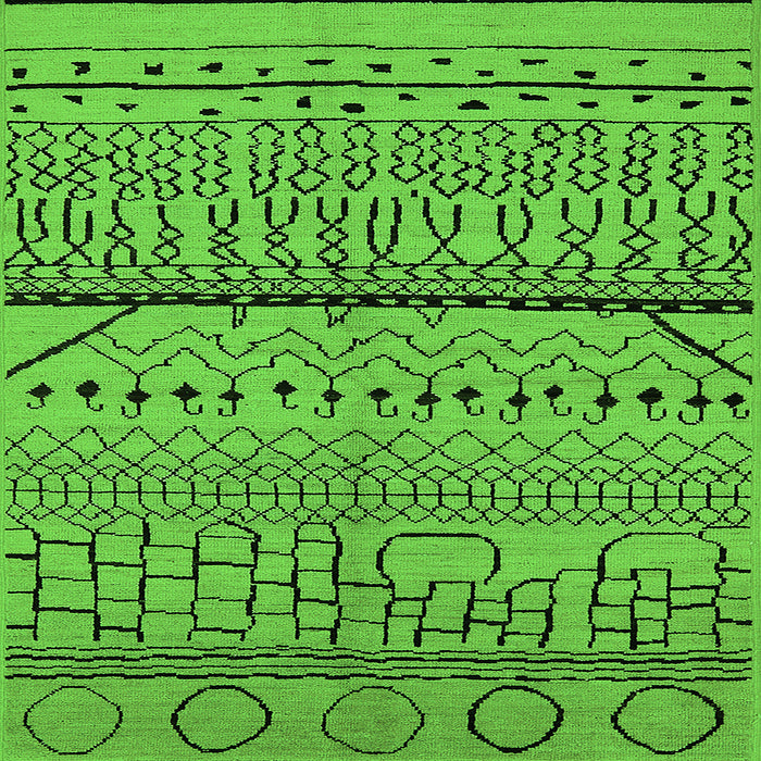 Square Solid Green Modern Rug, urb1226grn