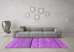 Machine Washable Solid Purple Modern Area Rugs in a Living Room, wshurb1226pur