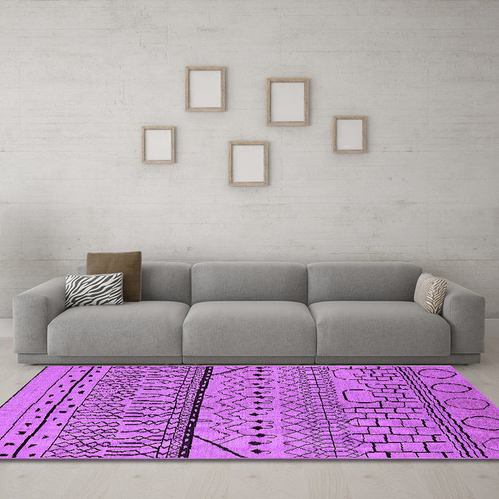 Machine Washable Solid Purple Modern Area Rugs in a Living Room, wshurb1226pur