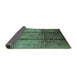 Sideview of Oriental Turquoise Industrial Rug, urb1227turq