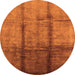 Round Machine Washable Oriental Orange Industrial Area Rugs, wshurb1227org