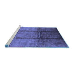 Sideview of Machine Washable Oriental Blue Industrial Rug, wshurb1227blu