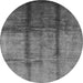 Round Oriental Gray Industrial Rug, urb1227gry