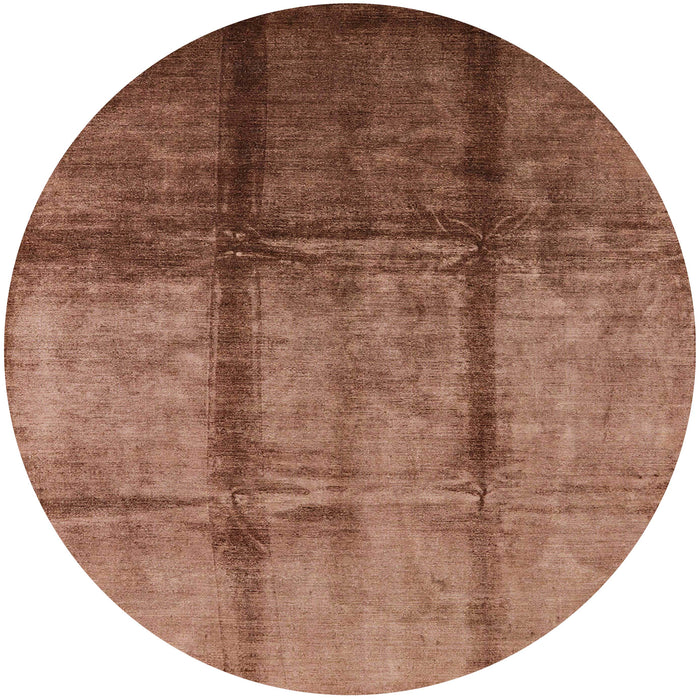 Round Mid-Century Modern Sunrise Orange Oriental Rug, urb1227