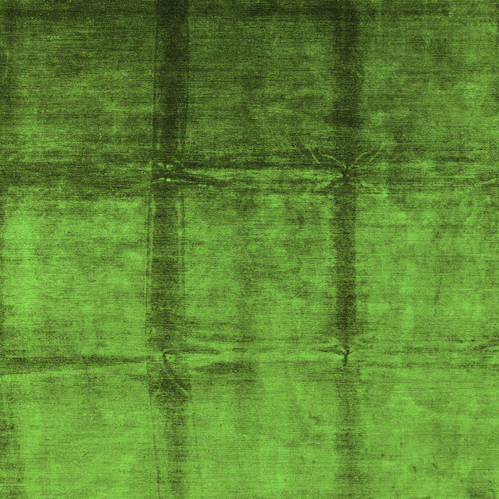 Square Machine Washable Oriental Green Industrial Area Rugs, wshurb1227grn