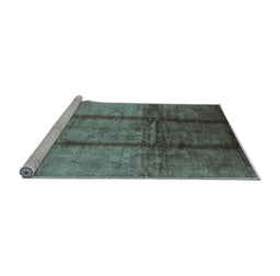 Sideview of Machine Washable Oriental Light Blue Industrial Rug, wshurb1227lblu