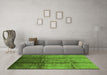 Machine Washable Oriental Green Industrial Area Rugs in a Living Room,, wshurb1227grn