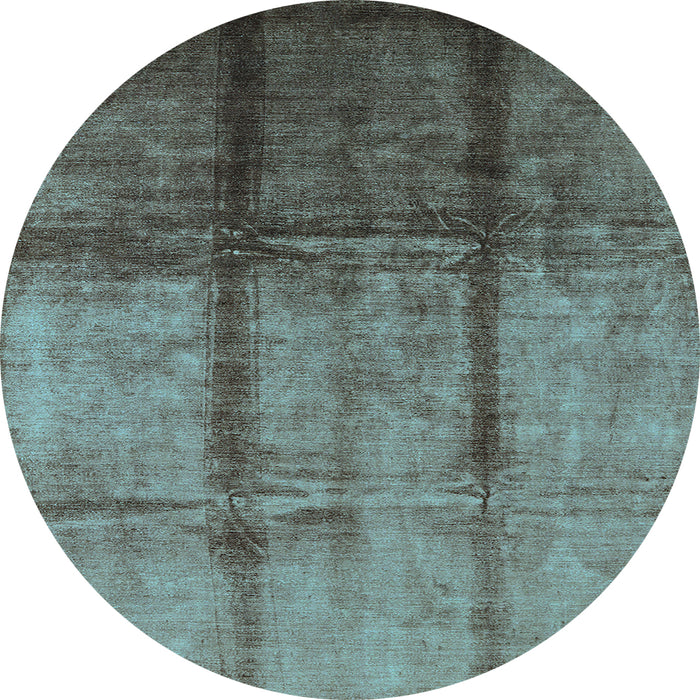 Round Oriental Light Blue Industrial Rug, urb1227lblu