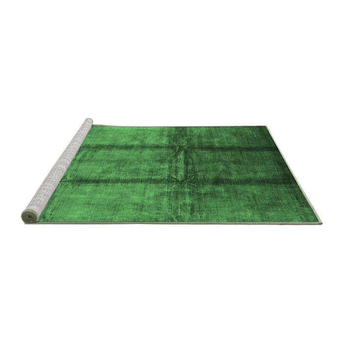 Sideview of Machine Washable Oriental Emerald Green Industrial Area Rugs, wshurb1227emgrn