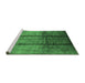 Sideview of Machine Washable Oriental Emerald Green Industrial Area Rugs, wshurb1227emgrn