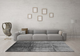 Machine Washable Oriental Gray Industrial Rug in a Living Room,, wshurb1227gry