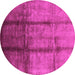 Round Oriental Pink Industrial Rug, urb1227pnk