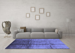 Machine Washable Oriental Blue Industrial Rug in a Living Room, wshurb1227blu
