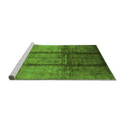Sideview of Machine Washable Oriental Green Industrial Area Rugs, wshurb1227grn