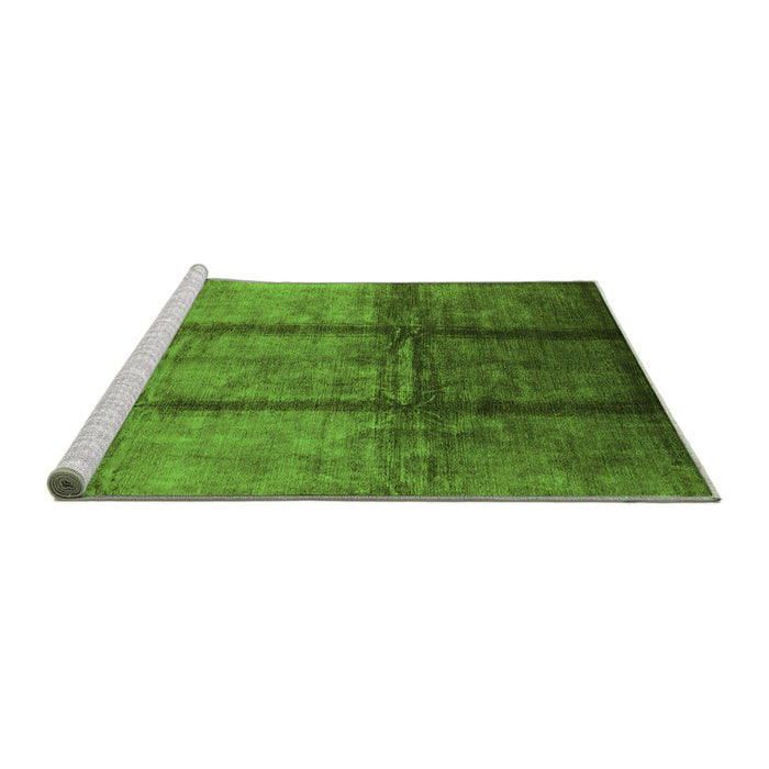 Sideview of Machine Washable Oriental Green Industrial Area Rugs, wshurb1227grn