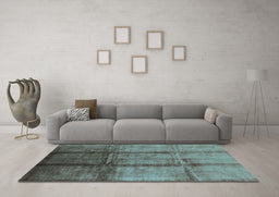 Machine Washable Oriental Light Blue Industrial Rug in a Living Room, wshurb1227lblu