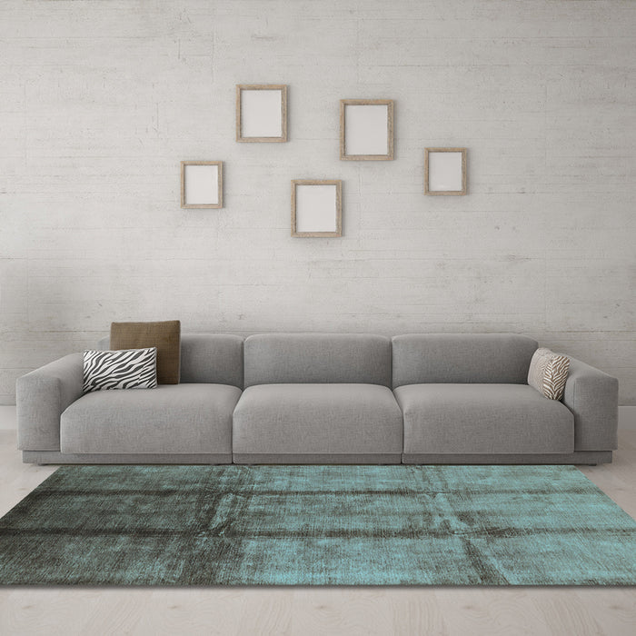 Machine Washable Oriental Light Blue Industrial Rug in a Living Room, wshurb1227lblu
