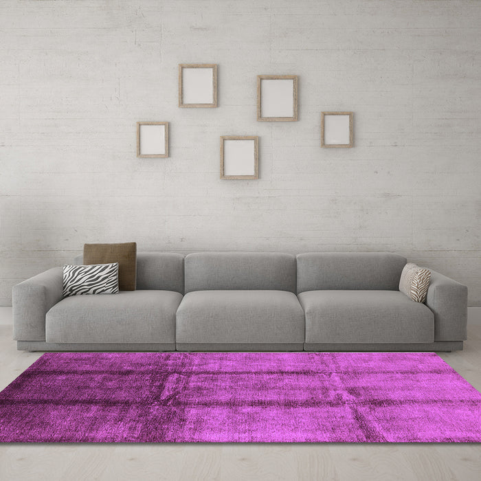 Machine Washable Oriental Purple Industrial Area Rugs in a Living Room, wshurb1227pur