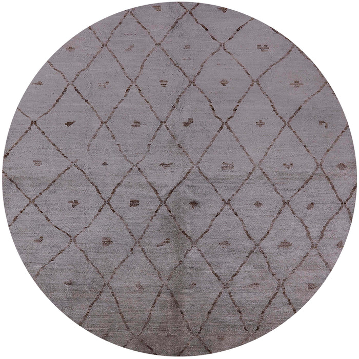 Round Machine Washable Industrial Modern Mauve Taupe Purple Rug, wshurb1228