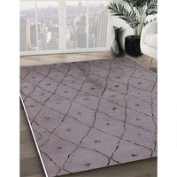 Mid-Century Modern Mauve Taupe Purple Solid Rug, urb1228