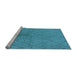 Sideview of Machine Washable Solid Light Blue Modern Rug, wshurb1228lblu