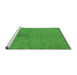 Sideview of Machine Washable Solid Green Modern Area Rugs, wshurb1228grn