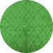 Round Solid Green Modern Rug, urb1228grn