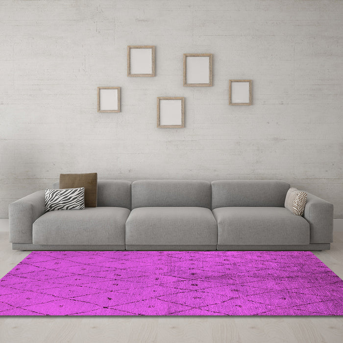 Machine Washable Solid Pink Modern Rug in a Living Room, wshurb1228pnk