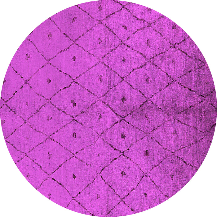 Round Solid Pink Modern Rug, urb1228pnk